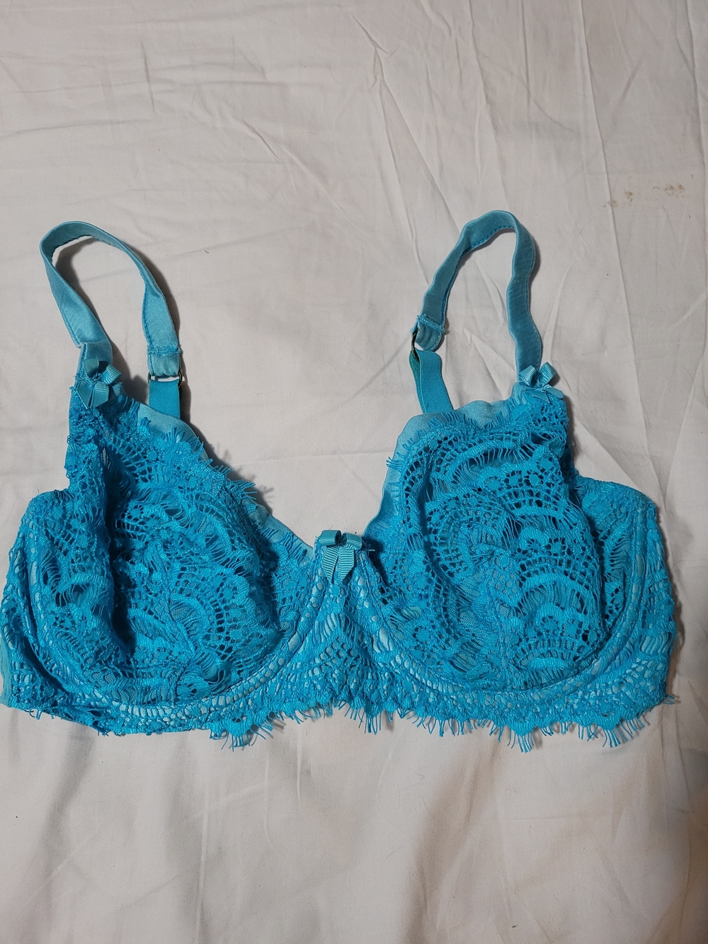 Lace Underwire Bra in Teal Blue - Mimi Holliday Designer Goosberry Lace